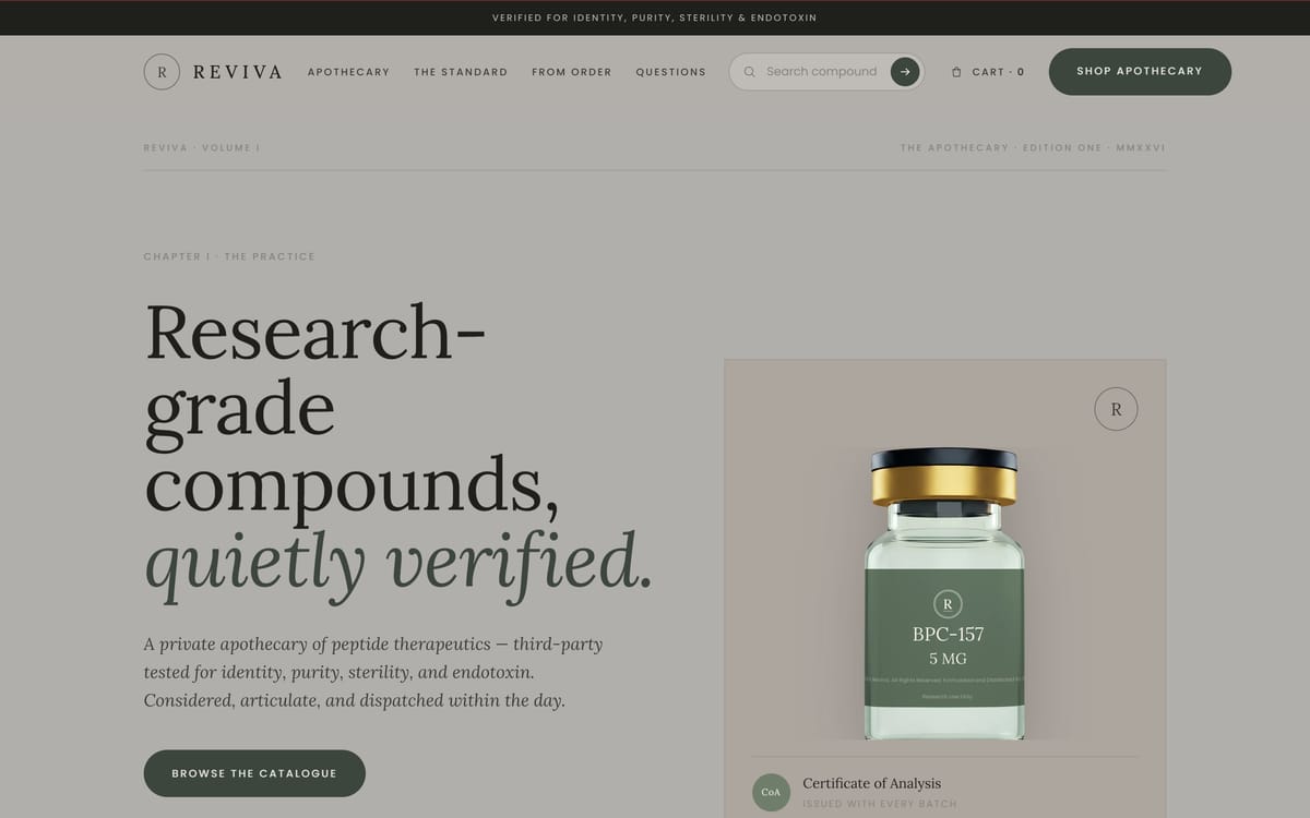 Reviva home page